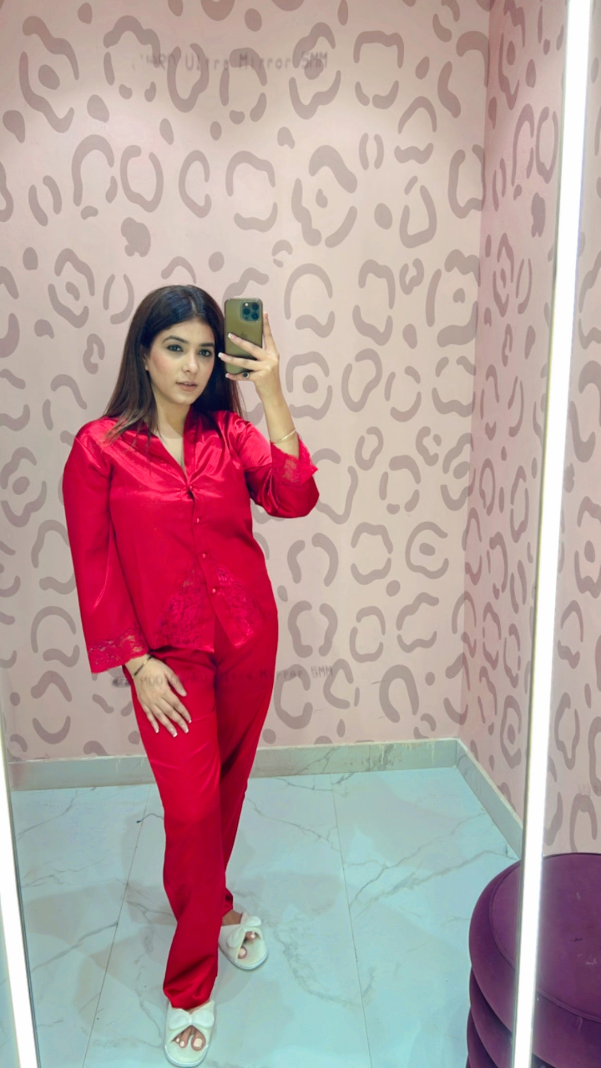 Simran Sehgal's Red Lace Cut Nightwear