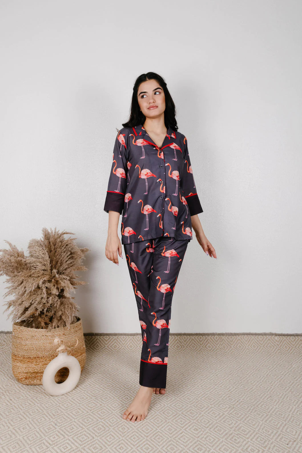 Night Of Flamingo Cotton PJ Set