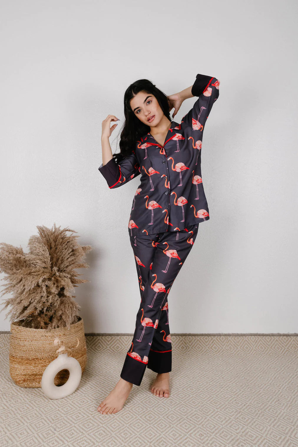 Night Of Flamingo Cotton PJ Set