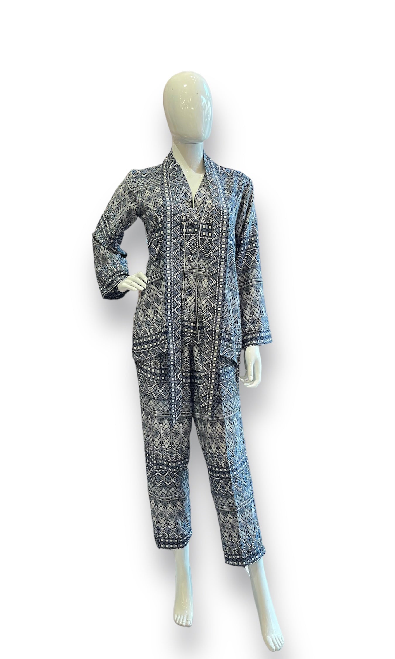 Blue White Traditional Pattern Loungewear
