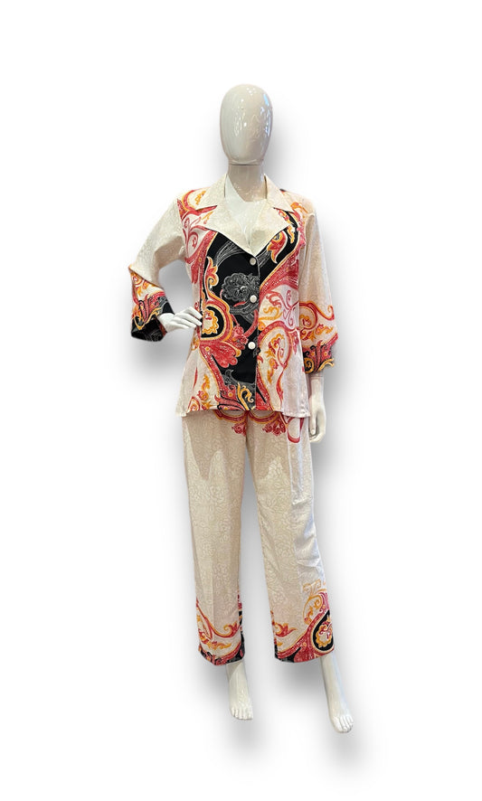 Fire and Floral Pattern Loungewear