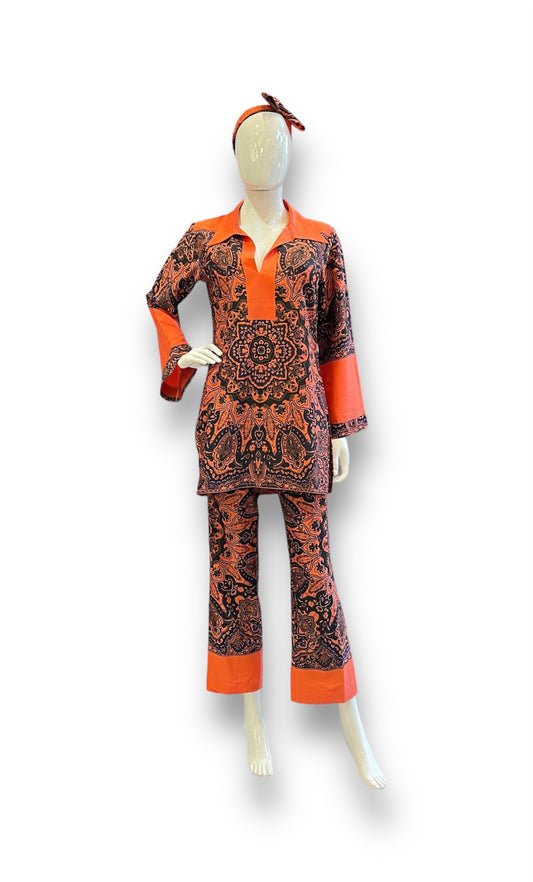 Orange Mandala Pattern Loungewear