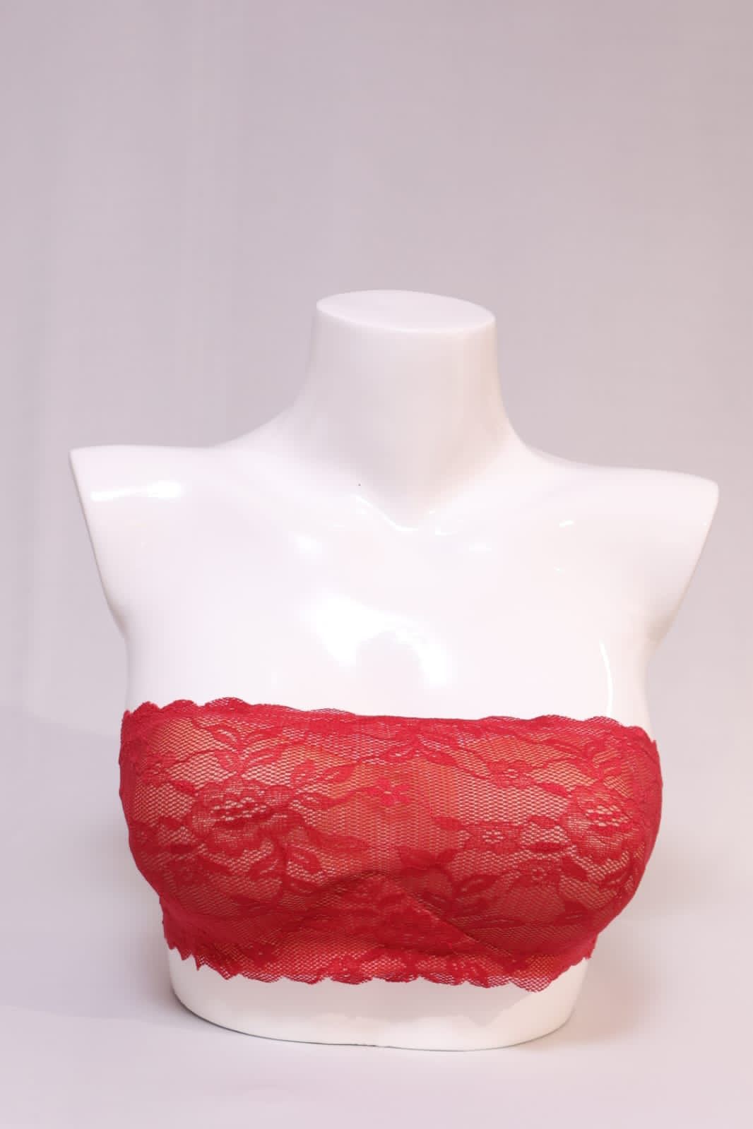 Lace Net Elegance: Women's/Girl's Strapless Padded Seamless Bra in 3 Stunning Colors